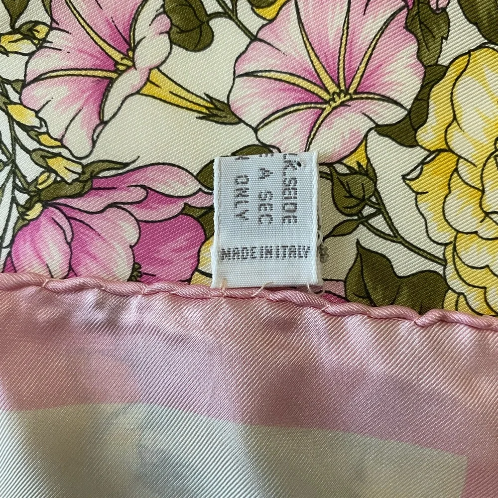 Christian Dior CD Floral 100% Silk Scarf Authentic